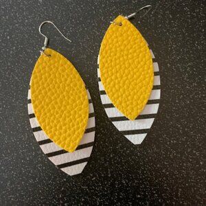 Layered leather earrings